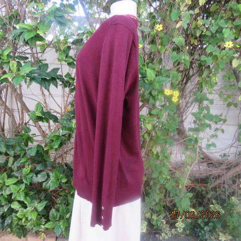 MILADYS maroon long sleeve viscose stretch button-down cardigan size 40