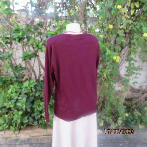 MILADYS maroon long sleeve viscose stretch button-down cardigan size 40