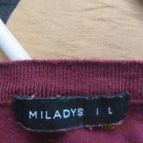 MILADYS maroon long sleeve viscose stretch button-down cardigan size 40