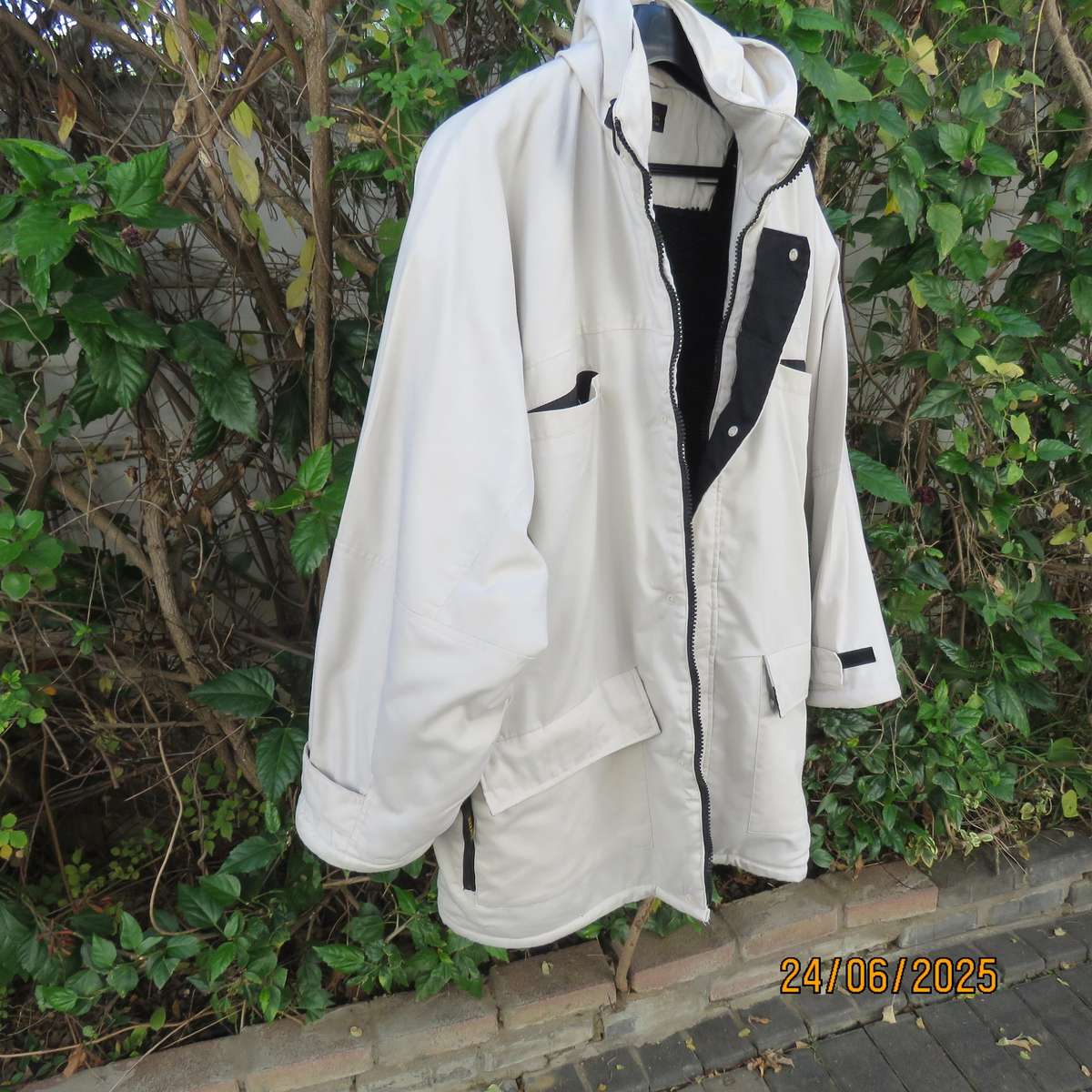 BARRON cream cotton extra warm jacket with black fleeze inner 5XL