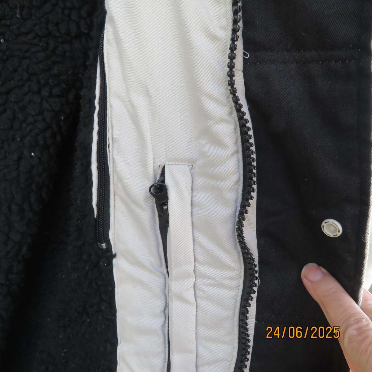 BARRON cream cotton extra warm jacket with black fleeze inner 5XL