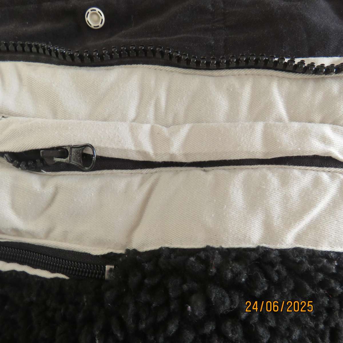 BARRON cream cotton extra warm jacket with black fleeze inner 5XL
