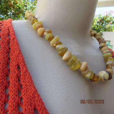 Highly desirable butterscotch amber necklace with 925 silver latch, 50cm length