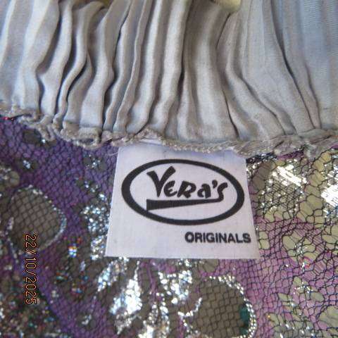 VERA'S Originals black-silver-violet acrylic lace open evening long sleeve jacket. Size 38-40