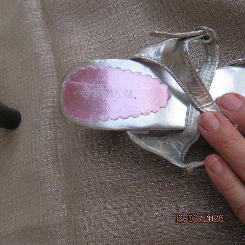 Friends Inc. Silver Kitten Heel Sandals - Open Toe & Ankle Strap, Size 3