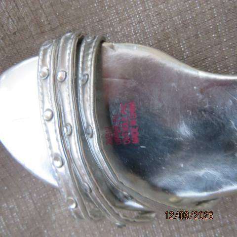 Friends Inc. Silver Kitten Heel Sandals - Open Toe & Ankle Strap, Size 3