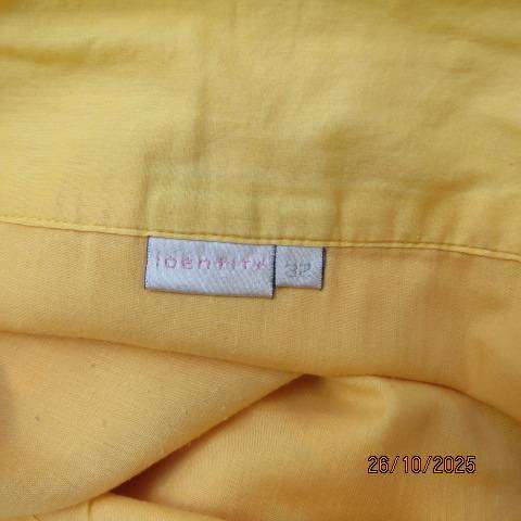 IDENTITY buttercup yellow gored cotton long paneled skirt size 34