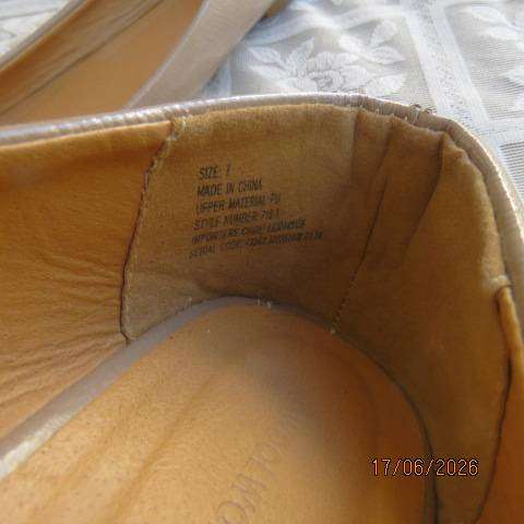Woolworths beige comfy flats with PU uppers, size 7