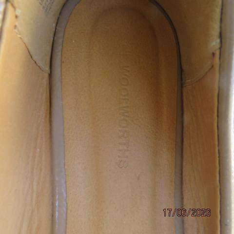 Woolworths beige comfy flats with PU uppers, size 7