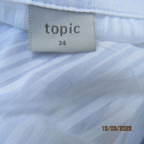 Snow White wrap around polycotton top with collar and side ties, size 34