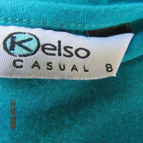 KELSO jade colour sleeveless long top with scooped neckline in viscose stretch, size 32