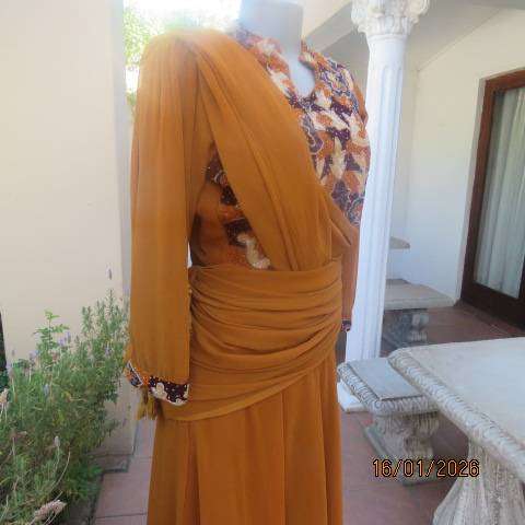Rust colour 3 pc Islamic outfit richly embellished and floor length in size 36