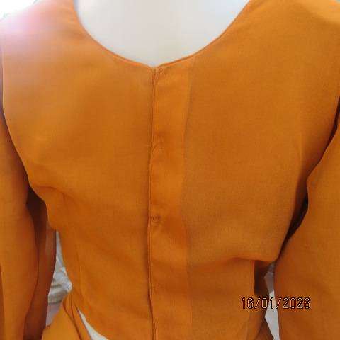 Rust colour 3 pc Islamic outfit richly embellished and floor length in size 36