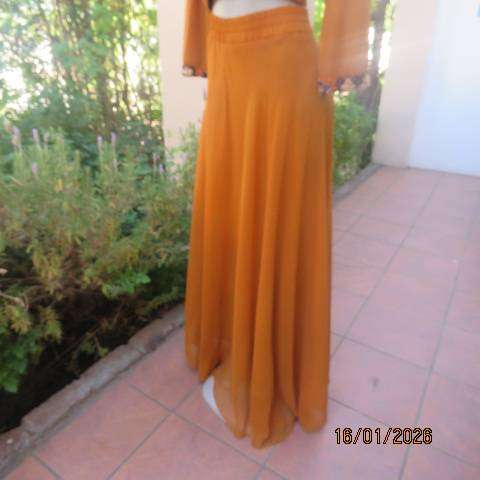 Rust colour 3 pc Islamic outfit richly embellished and floor length in size 36