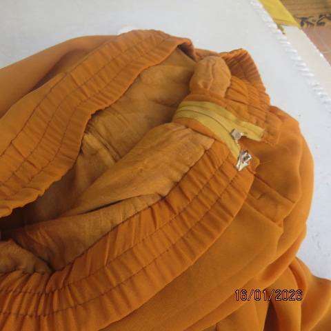 Rust colour 3 pc Islamic outfit richly embellished and floor length in size 36