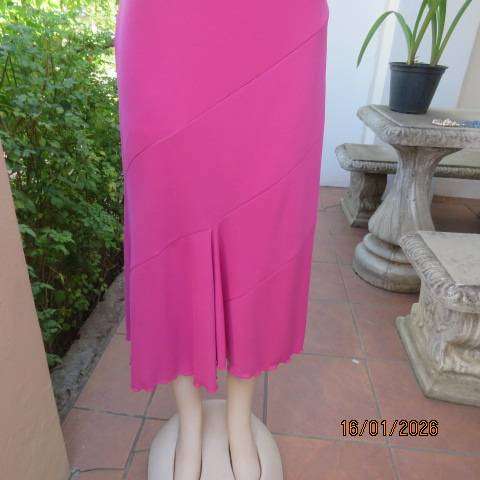 EXACT Barbie pink stretch polyester fully lined strappy slip over dress with paneled bottom size 36