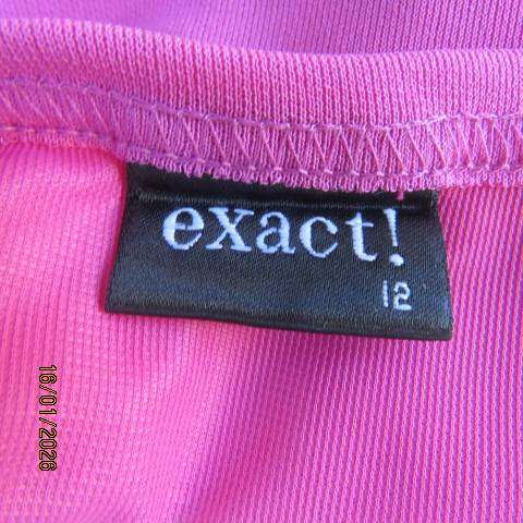 EXACT Barbie pink stretch polyester fully lined strappy slip over dress with paneled bottom size 36