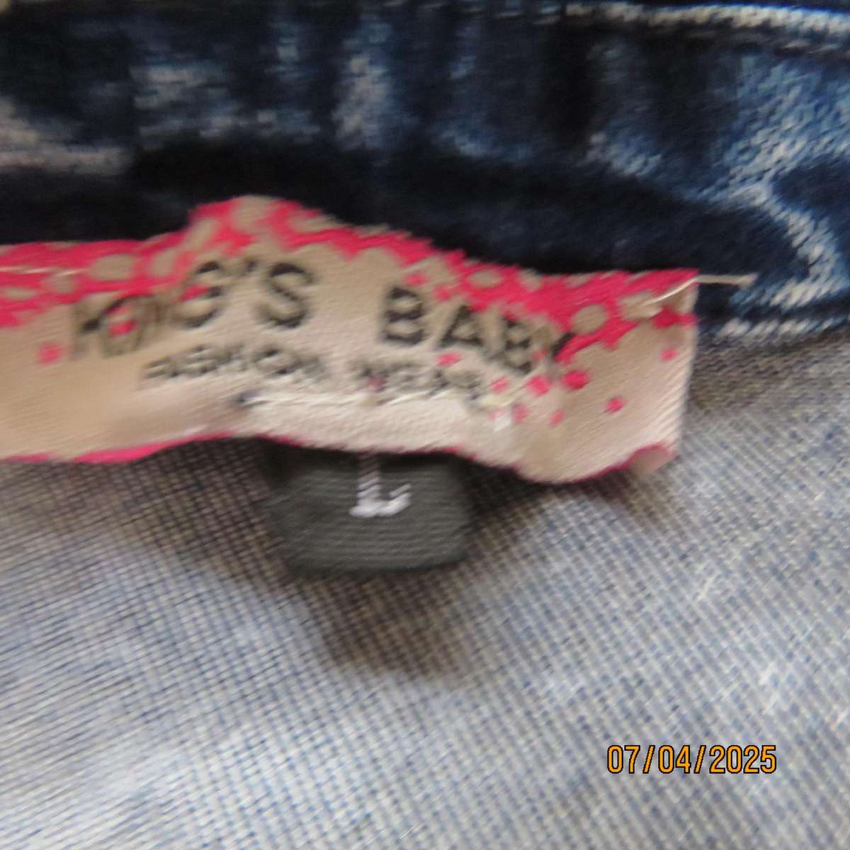 Fashion blue denim with wash out look denim polycotton stretch dress size 36.