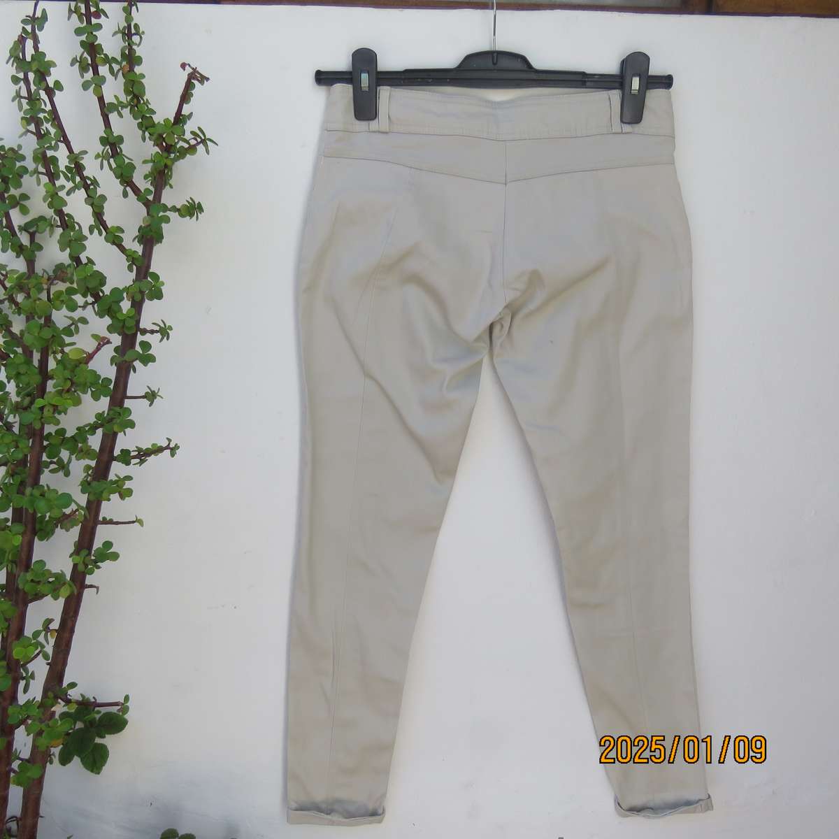 Smart sexy skinny cream stretch cotton RT pants size 30-6. Dummy pockets. Good fit. As new
