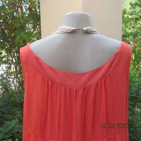 DONNA CLAIRE crimson crinkled polyester sleeveless top with embellishments, size 40
