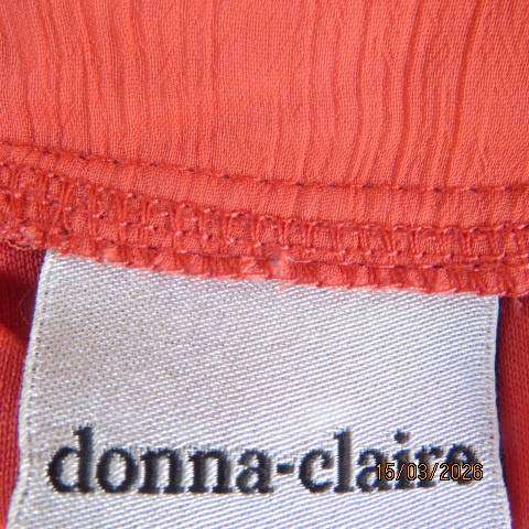 DONNA CLAIRE crimson crinkled polyester sleeveless top with embellishments, size 40