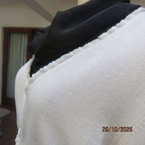 G. GOUTURE white stretch cotton knit long sleeve cardigan size 36