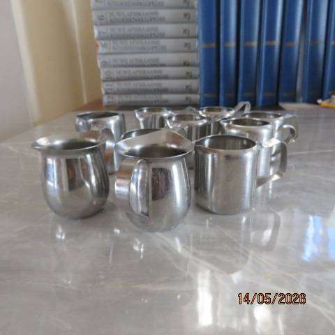 10 x Stainless Steel 18-8 Small Milk Jugs for Serving Coffee or Tea