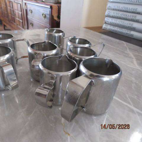 10 x Stainless Steel 18-8 Small Milk Jugs for Serving Coffee or Tea