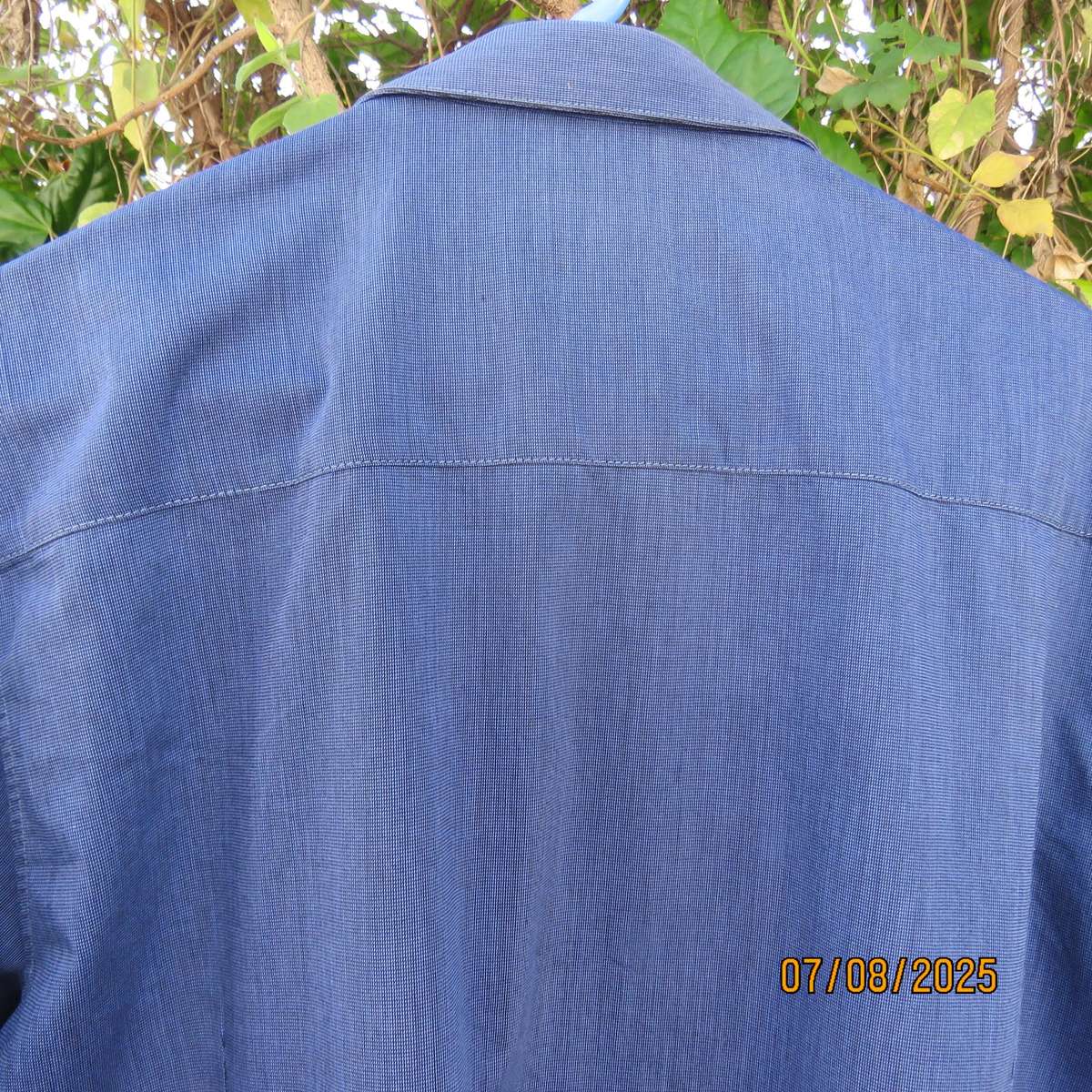 CIGNAL men's modern long sleeve mottle blue shirt-grey elbow patched. Size Large