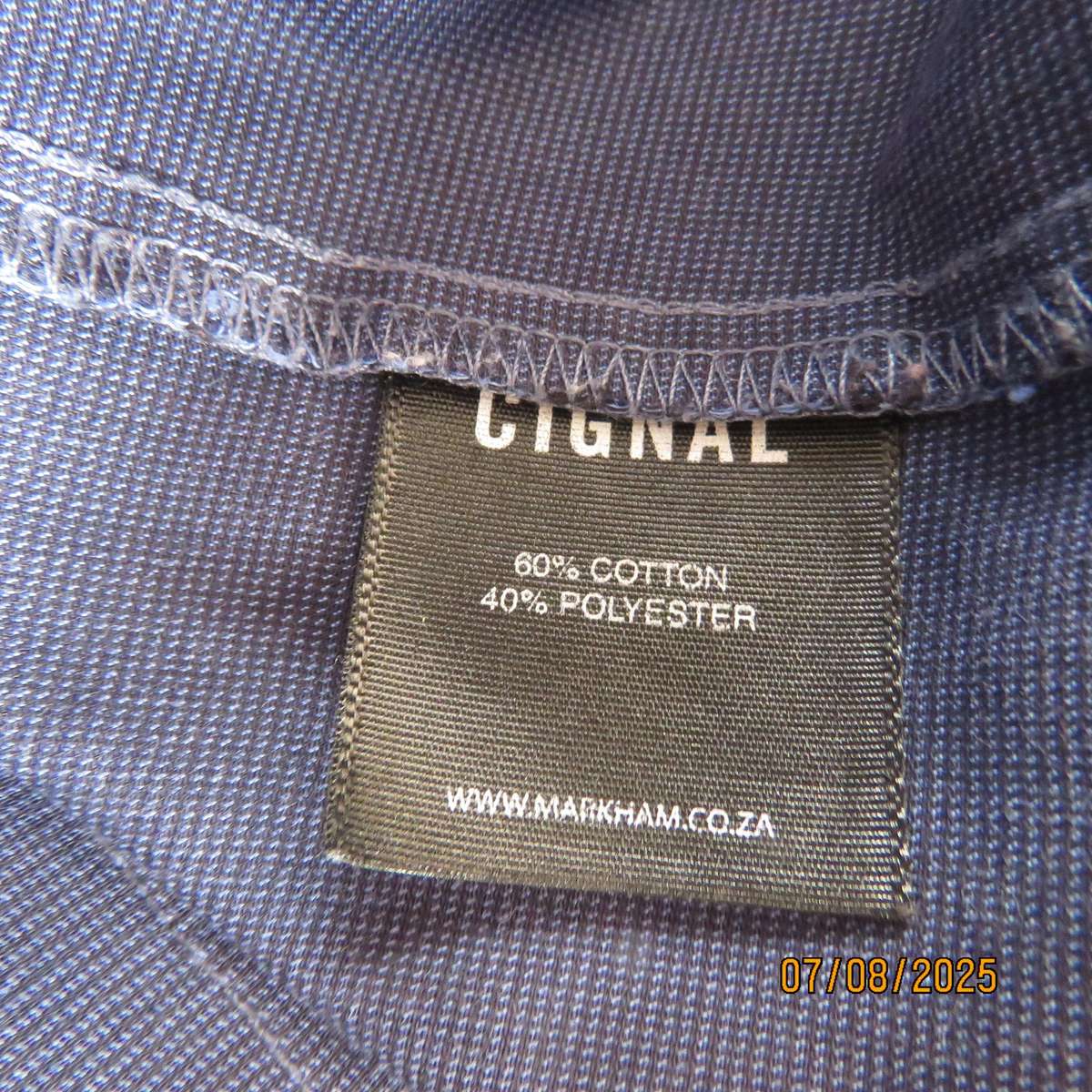 CIGNAL men's modern long sleeve mottle blue shirt-grey elbow patched. Size Large