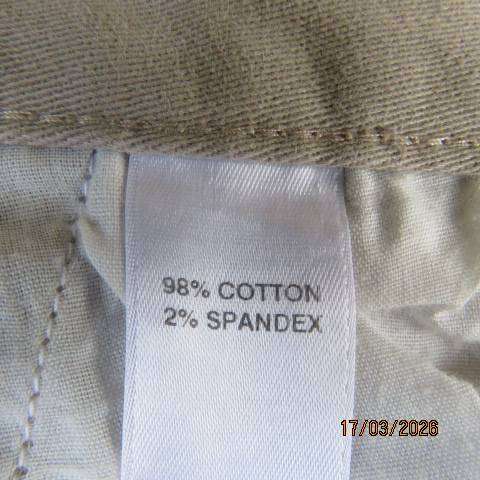 EXACT men's dark beige skinny cotton stretch pants with side pockets, size 38