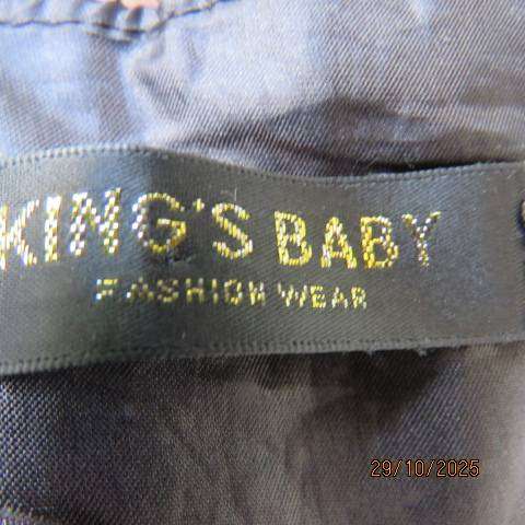 Black crimson-cream floral print on black polycotton dress. Lace inlays. Size 34