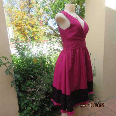 TRUWORTHS Glamour magenta pink evening dress with fold over bust size 33