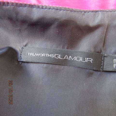 TRUWORTHS Glamour magenta pink evening dress with fold over bust size 33