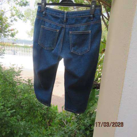 RED blue denim cropped jeans for women, stretch polycotton, size 30-32