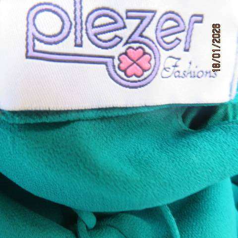 PLEZER from Mumbai jade green 3 pc outfit in sheer polyester.Luxury embellishment. Size 34.