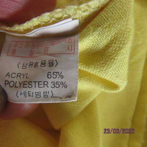 Ladies linen-cotton blend yellow pants with drawstring waist and cargo pockets size 38