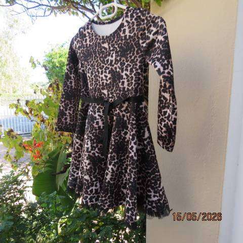 Woolworths animal print 100% stretch polyester dress for girls aged 8-9