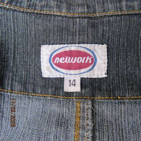 Network navy blue denim long sleeve jacket size 38 with 2 button closure and pockets