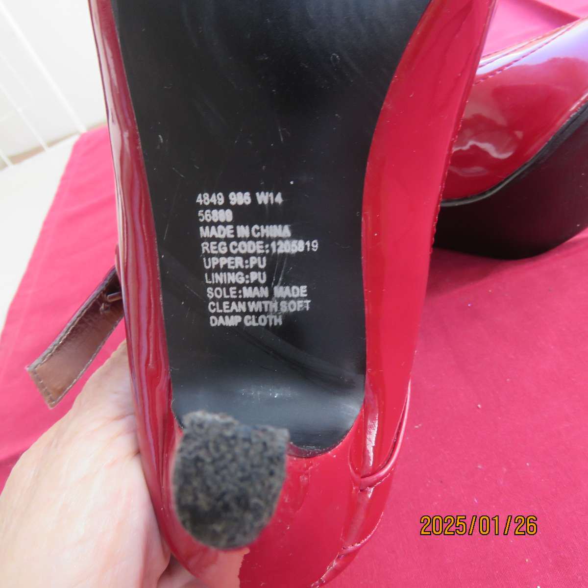 Stunning pair of high heel red patent leather size 4 shoes by INWEAR. As new condition.