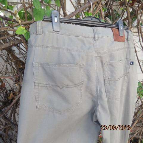 POLO men's grey cotton pants with stretch, straight legs, front & back pockets, size 38