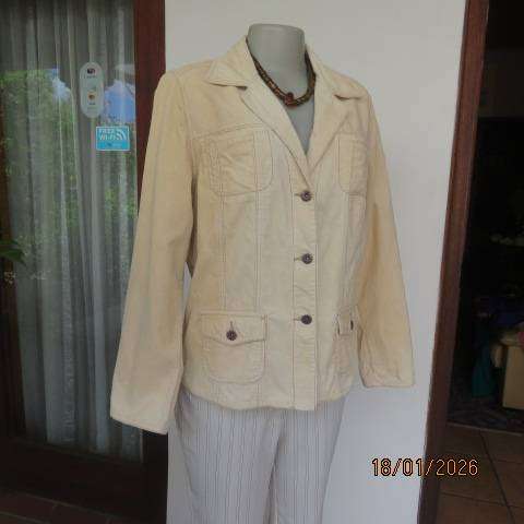 CECIL from Germany cream cotton corduroy long sleeve 4 pocket jacket. Size 38