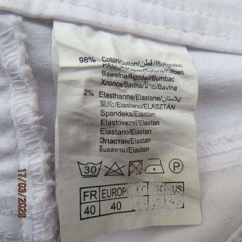CAMAIEU white cotton stretch skinny pants with perfect fit. size 32