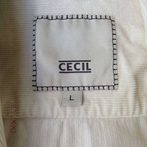 CECIL from Germany cream cotton corduroy long sleeve 4 pocket jacket. Size 38