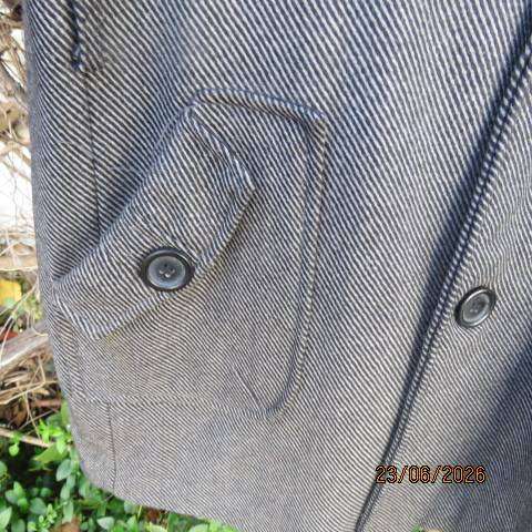 ZARA Man thin black-grey striped double breast look lined long sleeve jacket size Large