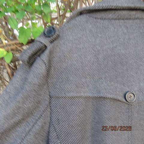 ZARA Man thin black-grey striped double breast look lined long sleeve jacket size Large