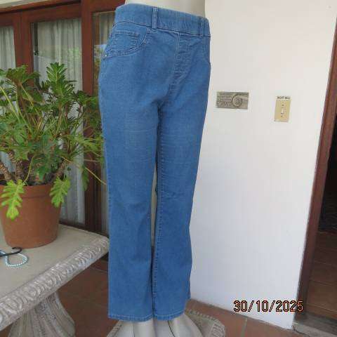 MILADYS blue denim bootcut jeans in polycotton stretch size 40