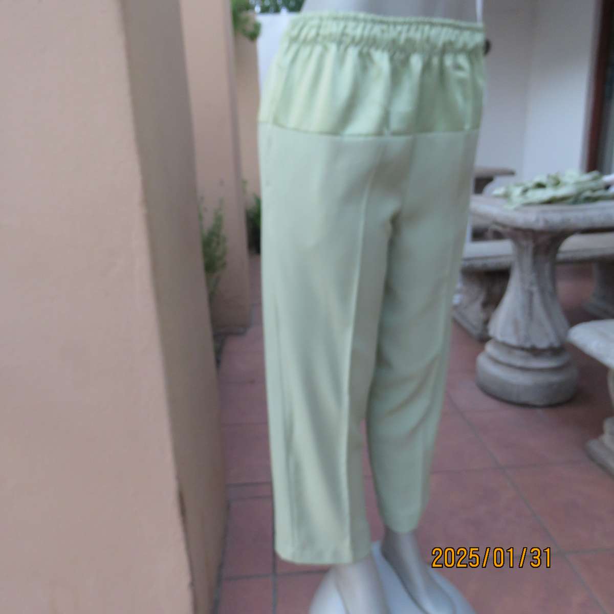 Light Avo colour Pants with Wide Satin Yoke size 36