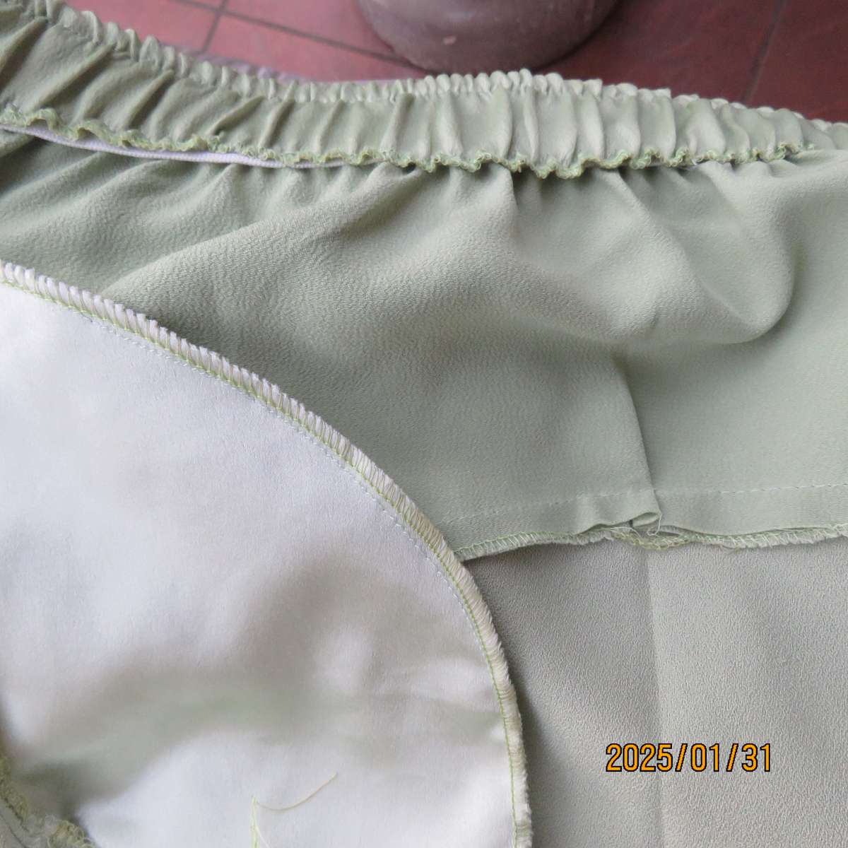 Light Avo colour Pants with Wide Satin Yoke size 36