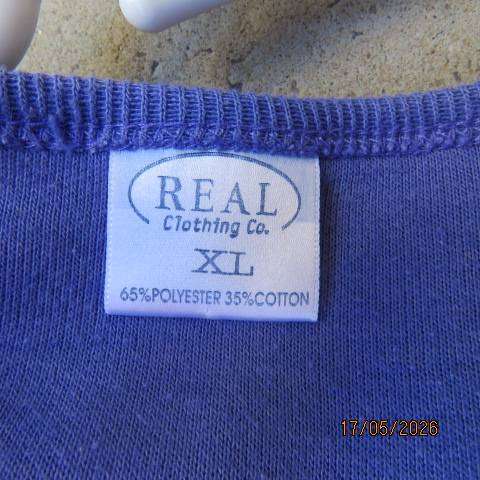 Real Clothing iris colour long sleeve slip over top in corded polycotton, size 42